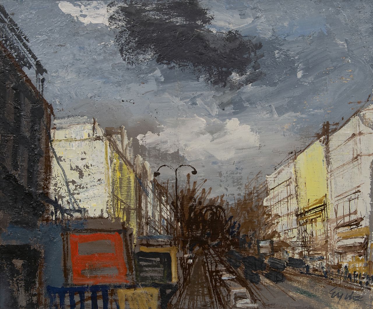 Eyck Ch.H.  | 'Charles' Hubert Eyck, De Boulevard St. Denis in Parijs, olieverf op doek 54,0 x 65,2 cm, gesigneerd rechtsonder en te dateren ca. 1927-1930