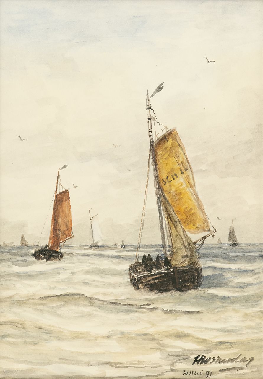 Mesdag H.W.  | Hendrik Willem Mesdag, Na de storm, aquarel en gouache op papier 36,6 x 26,7 cm, gesigneerd rechtsonder en gedateerd 30 Mei 97