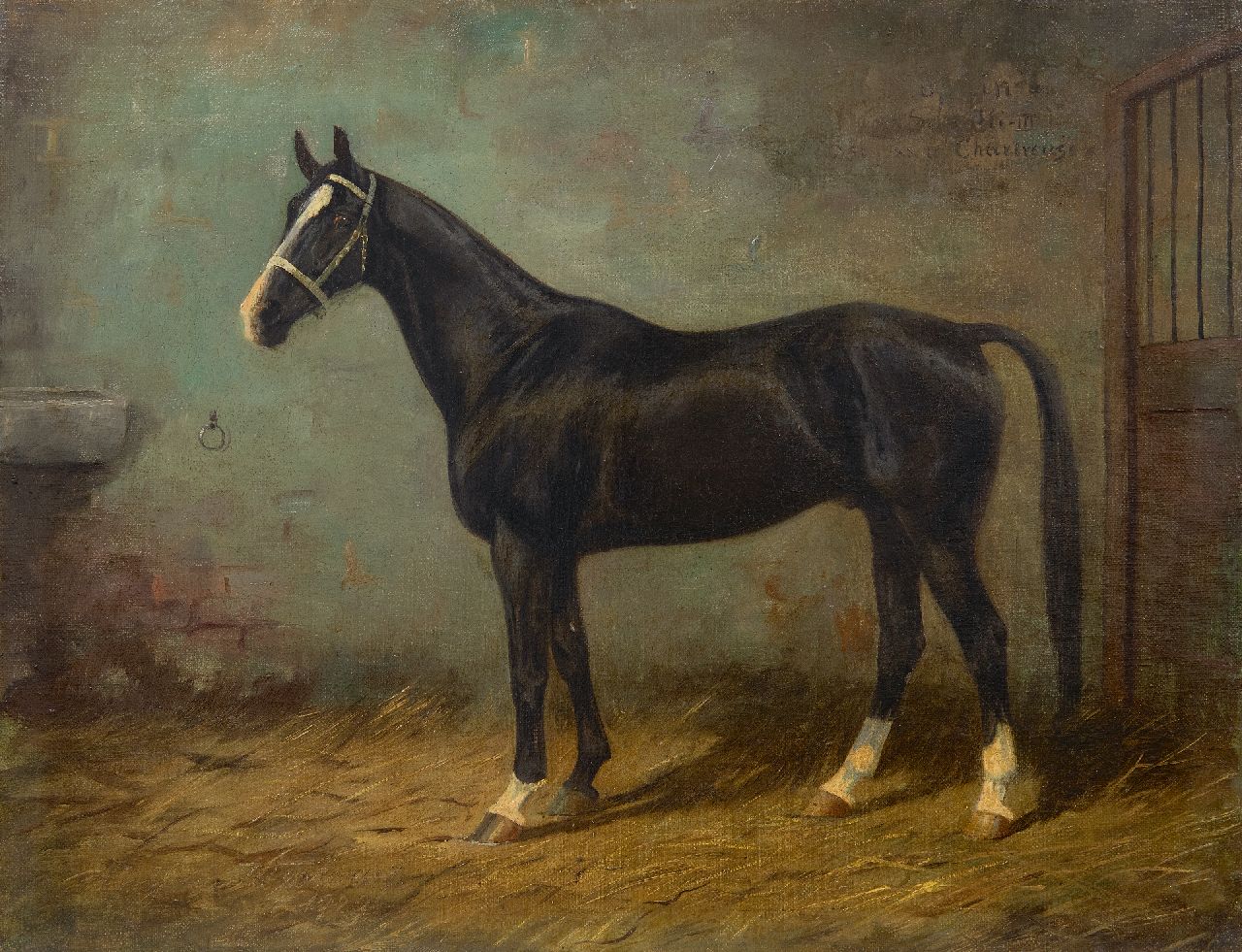 Westerop W.  | Wilhelm Westerop | Schilderijen te koop aangeboden | Portret van een bekroond paard, olieverf op doek 35,4 x 45,8 cm, gesigneerd linksonder en gedateerd 1929