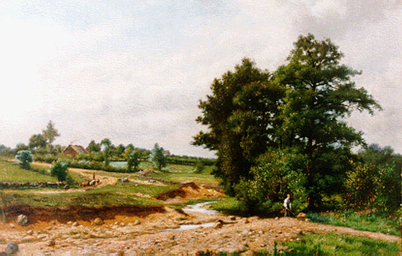 Crehay G.  | Gérard Crehay, Romantisch landschap, olieverf op doek 29,3 x 44,2 cm, gesigneerd linksonder