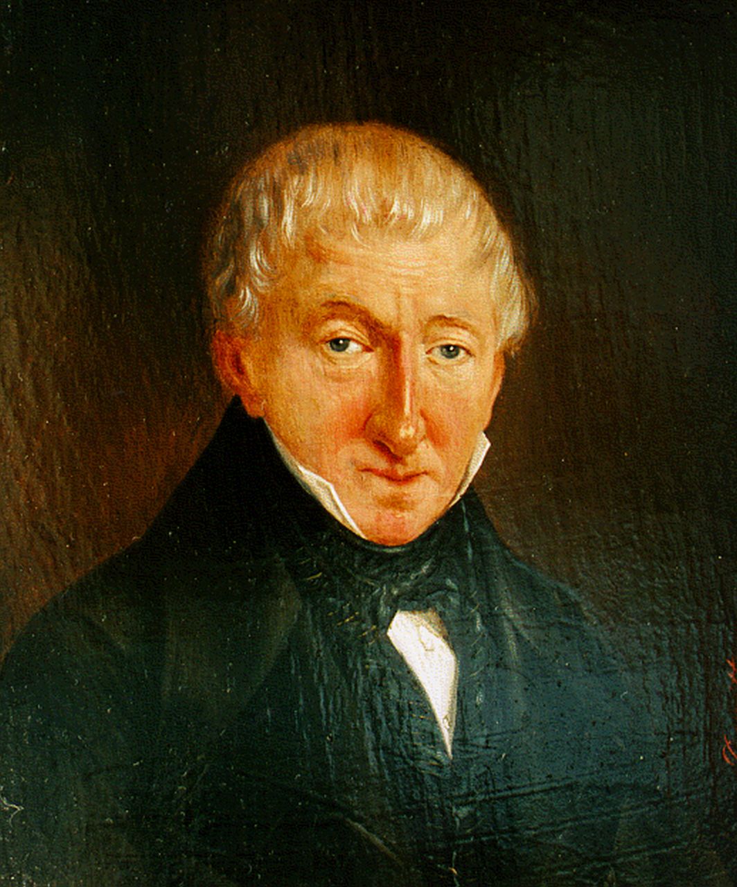 Dewitte   | Dewitte, Portret van een man, olieverf op paneel 14,9 x 12,3 cm, gesigneerd rechtsonder