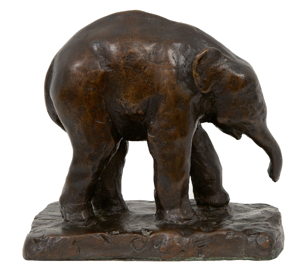 Alfred Sachs | Olifantenbaby Orje van de Berlijnse dierentuin (postume uitvoering), brons, 16,3 x 15,6 cm, gesigneerd op de basis
