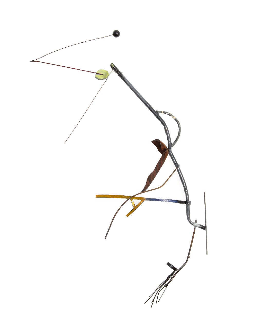 Vries A. de | Auke de Vries |  te koop aangeboden | Model voor het Nederlands Architectuur Instituut, Rotterdam, metaal en ijzerdraad 30,0 x 75,0 cm, te dateren ca. 1992-1993