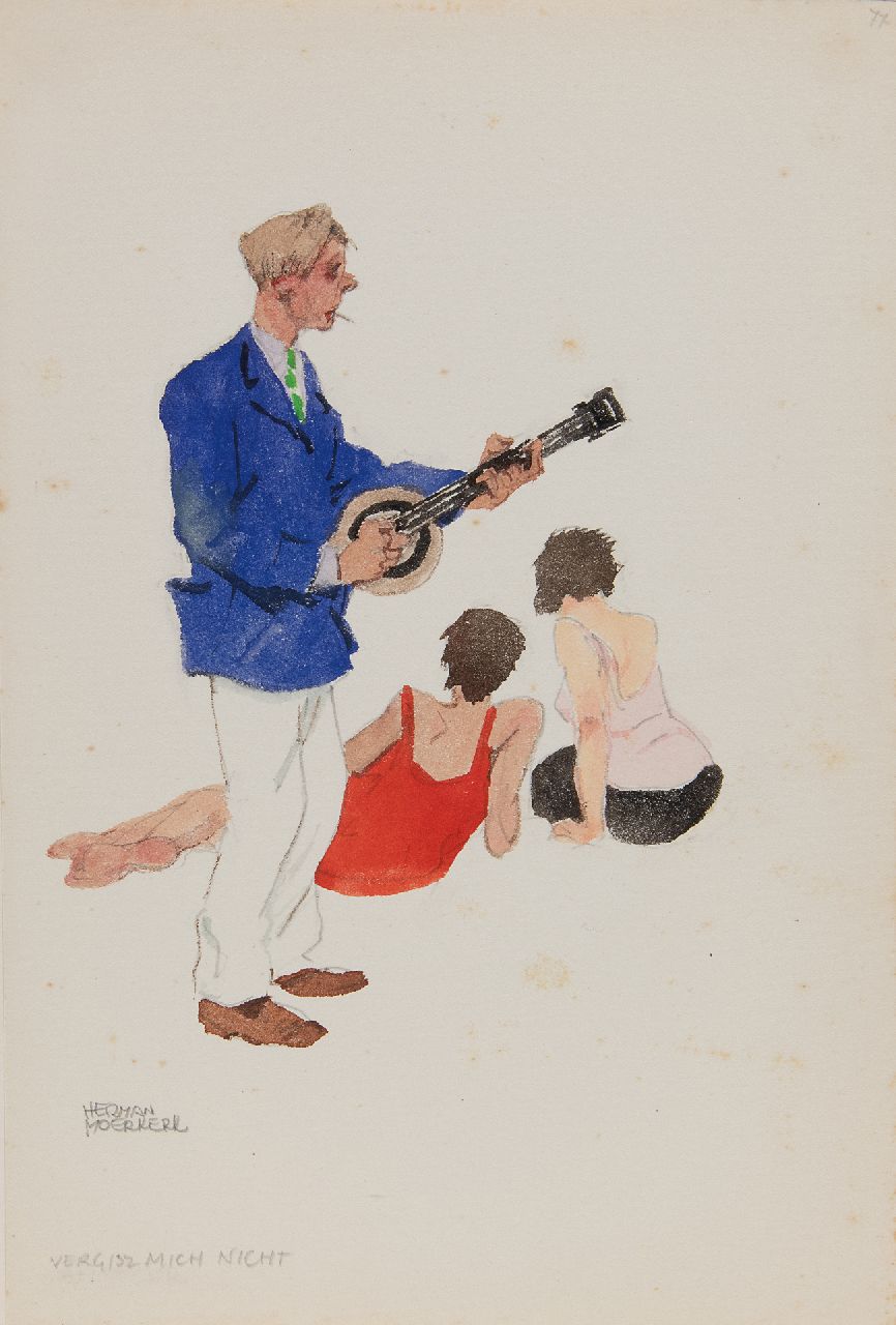 Moerkerk H.A.J.M. | Hermanus Antonius Josephus Maria 'Herman' Moerkerk | Aquarellen en tekeningen te koop aangeboden | Vergisz mich nicht, potlood en aquarel op papier 25,5 x 17,2 cm, gesigneerd linksonder Moerkerk H.A.J.M. | Hermanus Antonius Josephus Maria 'Herman' Moerkerk | Aquarellen en tekeningen te koop aangeboden | Vergisz mich nicht, potlood en aquarel op papier 25,5 x 17,2 cm, gesigneerd linksonder