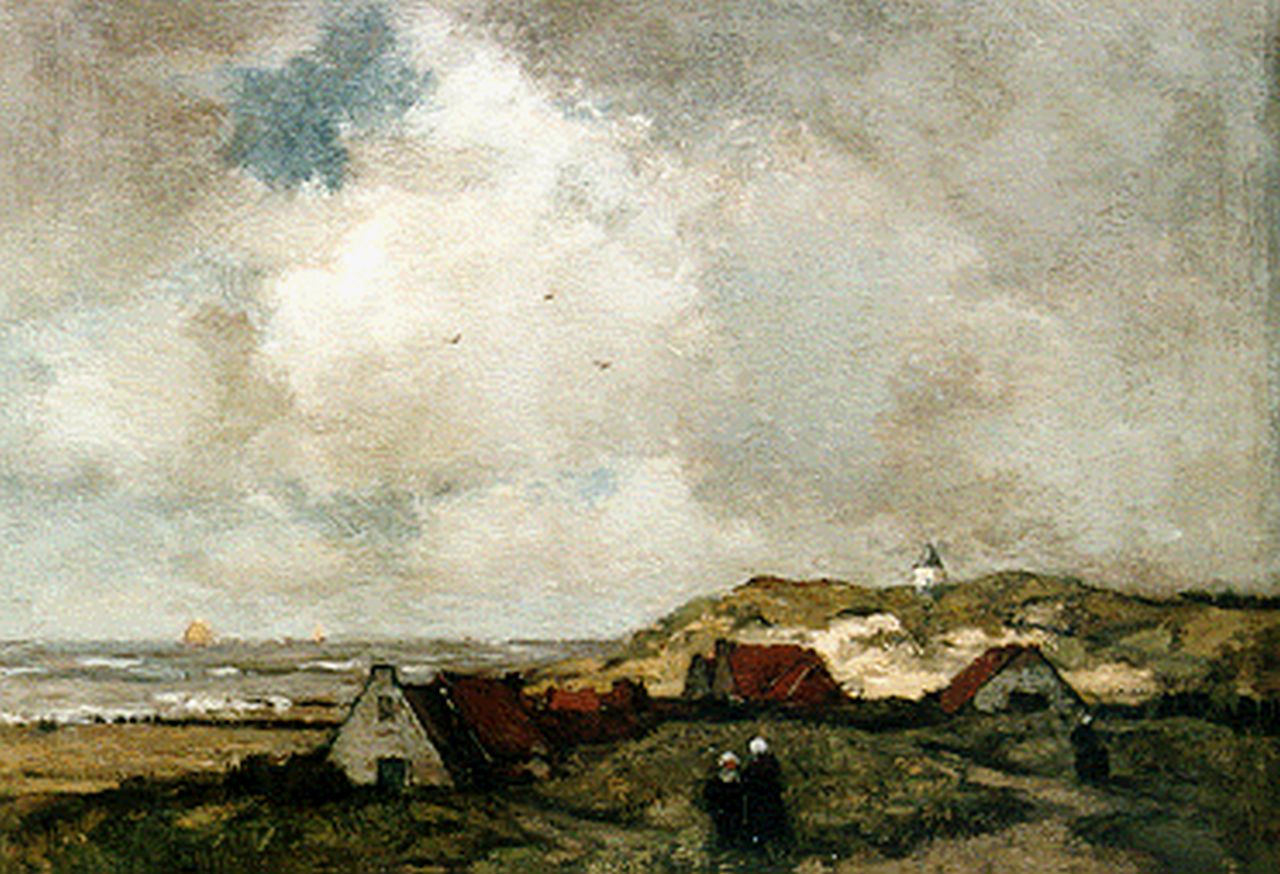 Bock T.E.A. de | Théophile Emile Achille de Bock, Dorpje bij de zee, olieverf op paneel 40,2 x 52,8 cm, gesigneerd rechtsonder