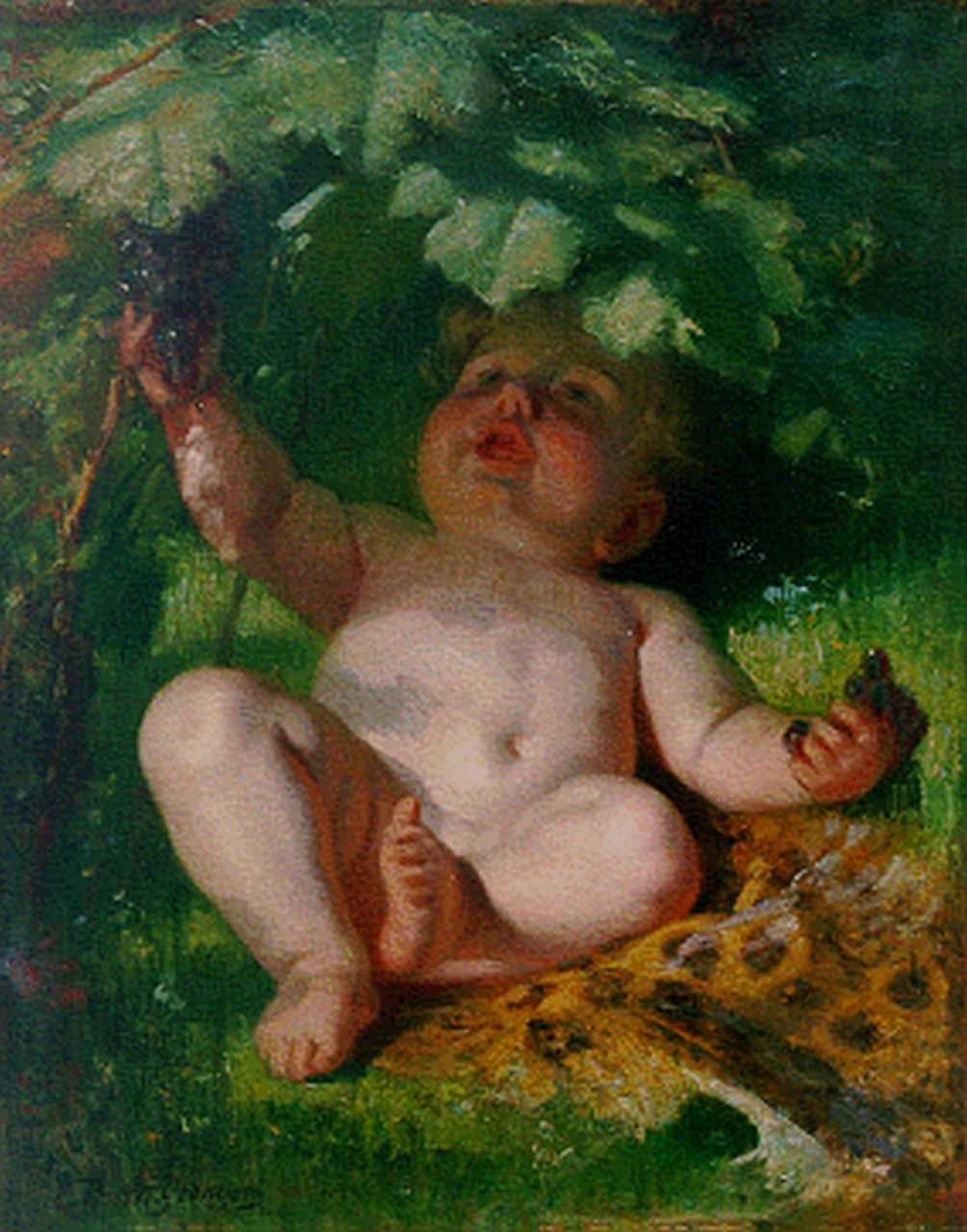 Rosset-Granger E.  | Edouard Rosset-Granger, l'Enfant au Raisin, olieverf op doek 51,5 x 41,5 cm, gesigneerd linksonder