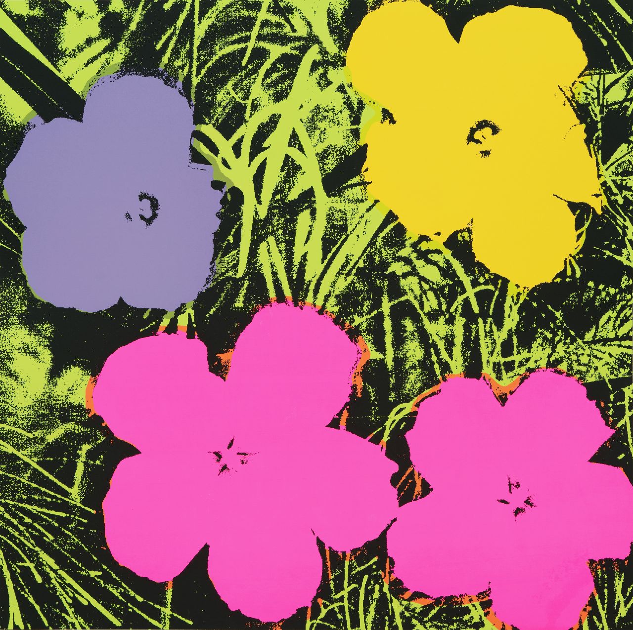 Naar Andy Warhol   | Naar Andy Warhol | Grafiek te koop aangeboden | Flowers, zeefdruk op papier 91,0 x 90,7 cm, prijs zonder lijst