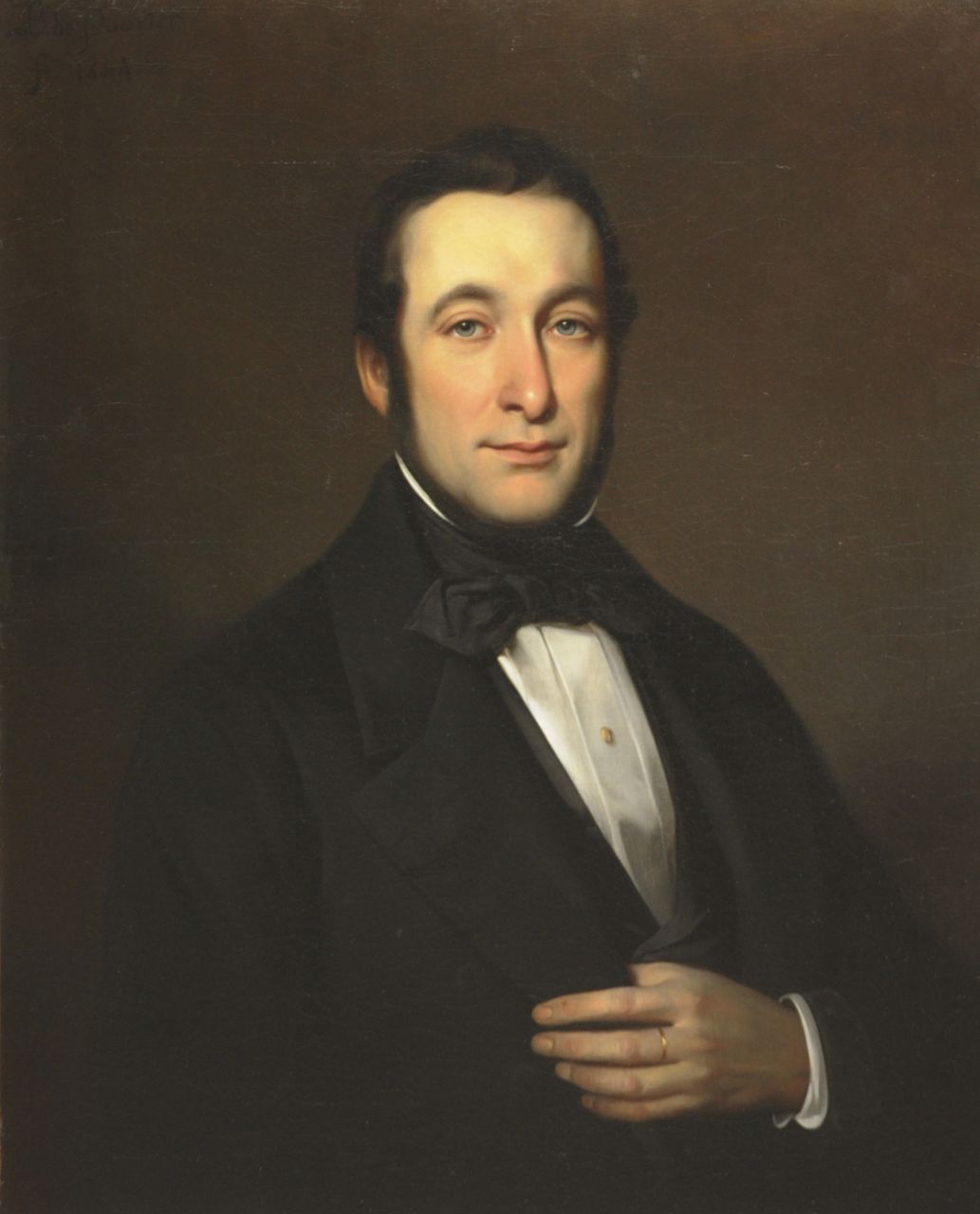 Bastiaan de Poorter | Portret van de heer Teixera de Mattos, olieverf op doek, 81,3 x 65,5 cm, gesigneerd l.b. en gedateerd 1844