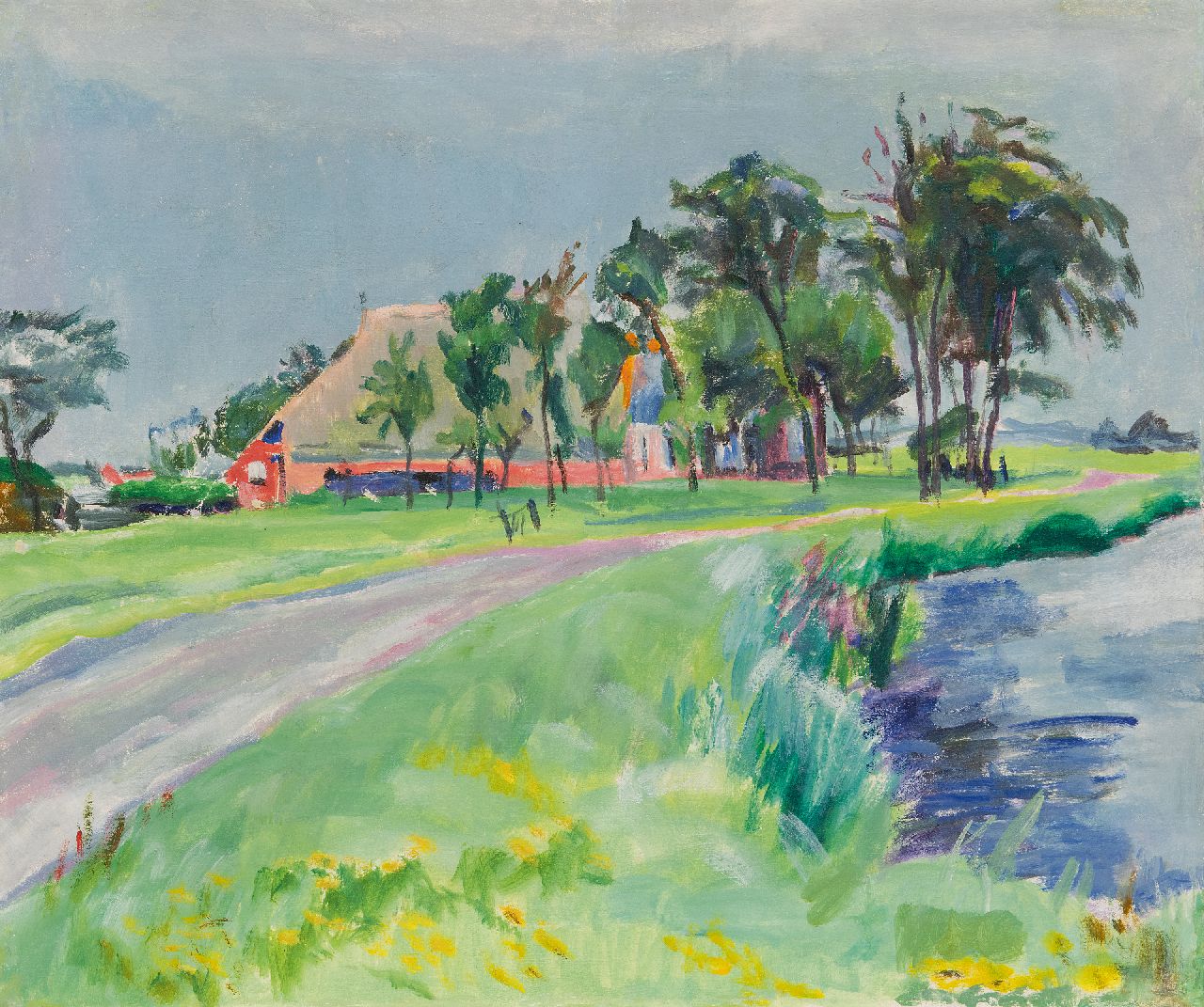 Kleima E.A.  | 'Ekke' Abel Kleima | Schilderijen te koop aangeboden | Landschap Groningen, olieverf op doek 50,8 x 59,5 cm
