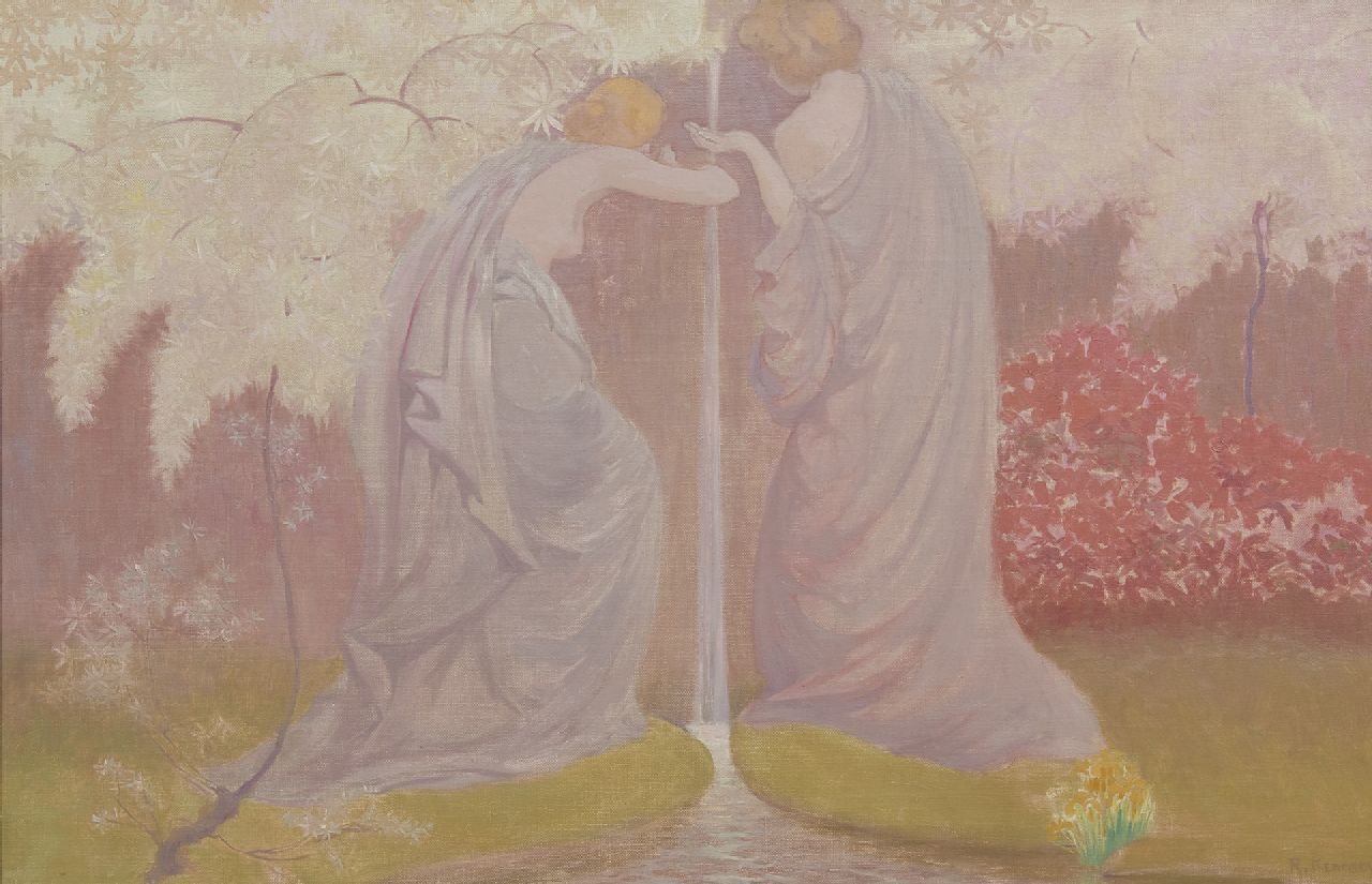 Kennedy R.W.  | Reinier Willem Kennedy, De levensbron, olieverf op doek 65,0 x 100,0 cm, gesigneerd rechtsonder en 1910-1920