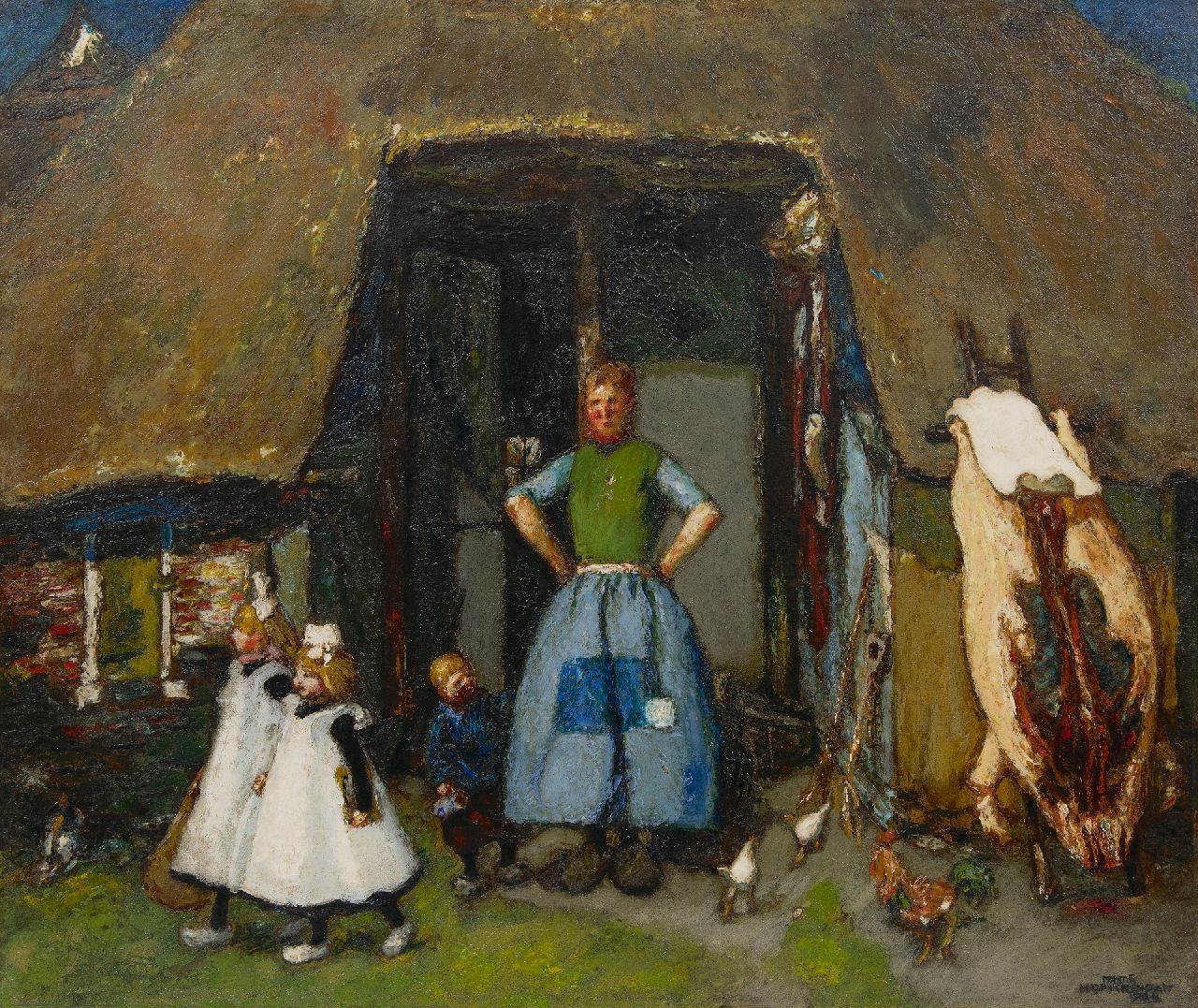Monnickendam M.  | Martin Monnickendam | Schilderijen te koop aangeboden | Markelose boerenfamilie, olieverf op doek 75,5 x 90,2 cm, gesigneerd rechtsonder en gedateerd 1924