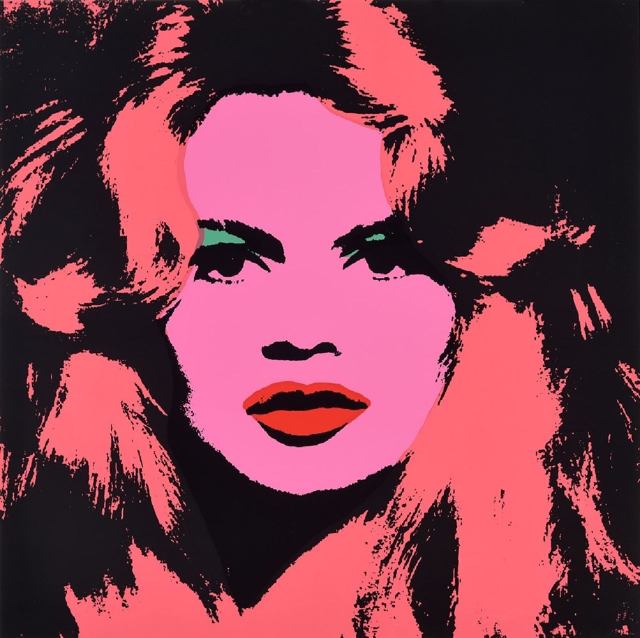 Naar Andy Warhol   | Naar Andy Warhol | Grafiek te koop aangeboden | Brigitte Bardot, zeefdruk op papier 91,0 x 91,0 cm, prijs zonder lijst