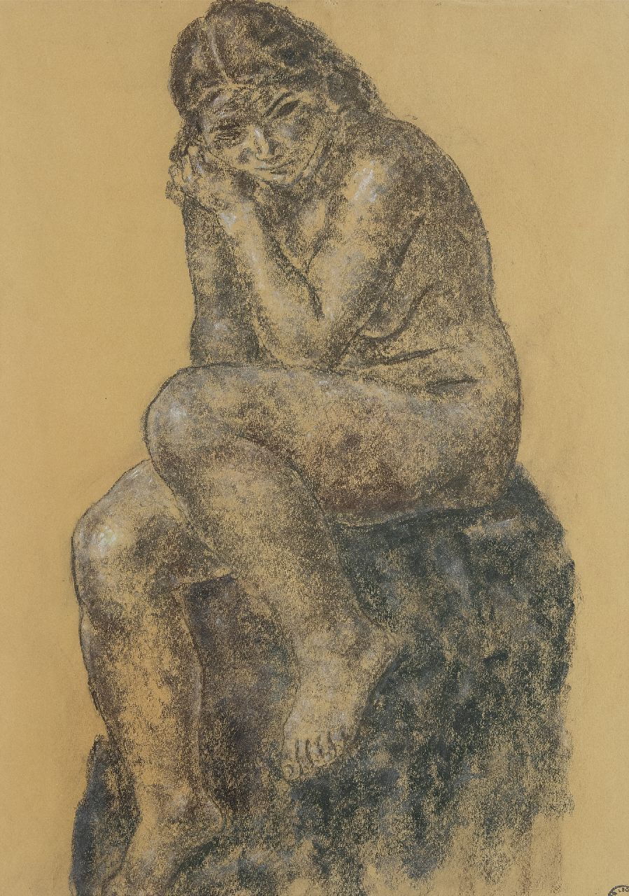Gestel L.  | Leendert 'Leo' Gestel, Zittend naakt, pastel op papier 64,0 x 45,5 cm, te dateren ca. 1930