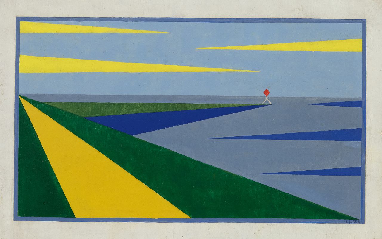 Lou Loeber | Landschap, Zeeland, olieverf op board, 34,4 x 53,6 cm, gesigneerd r.o. met monogram en gedateerd '23