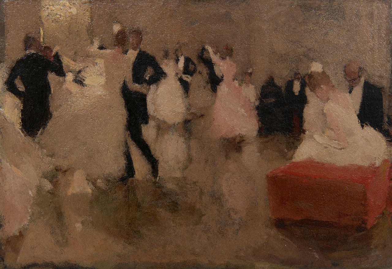 Bauer M.A.J.  | 'Marius' Alexander Jacques Bauer, Het bal, olieverf op doek 30,7 x 43,6 cm, gesigneerd rechtsonder