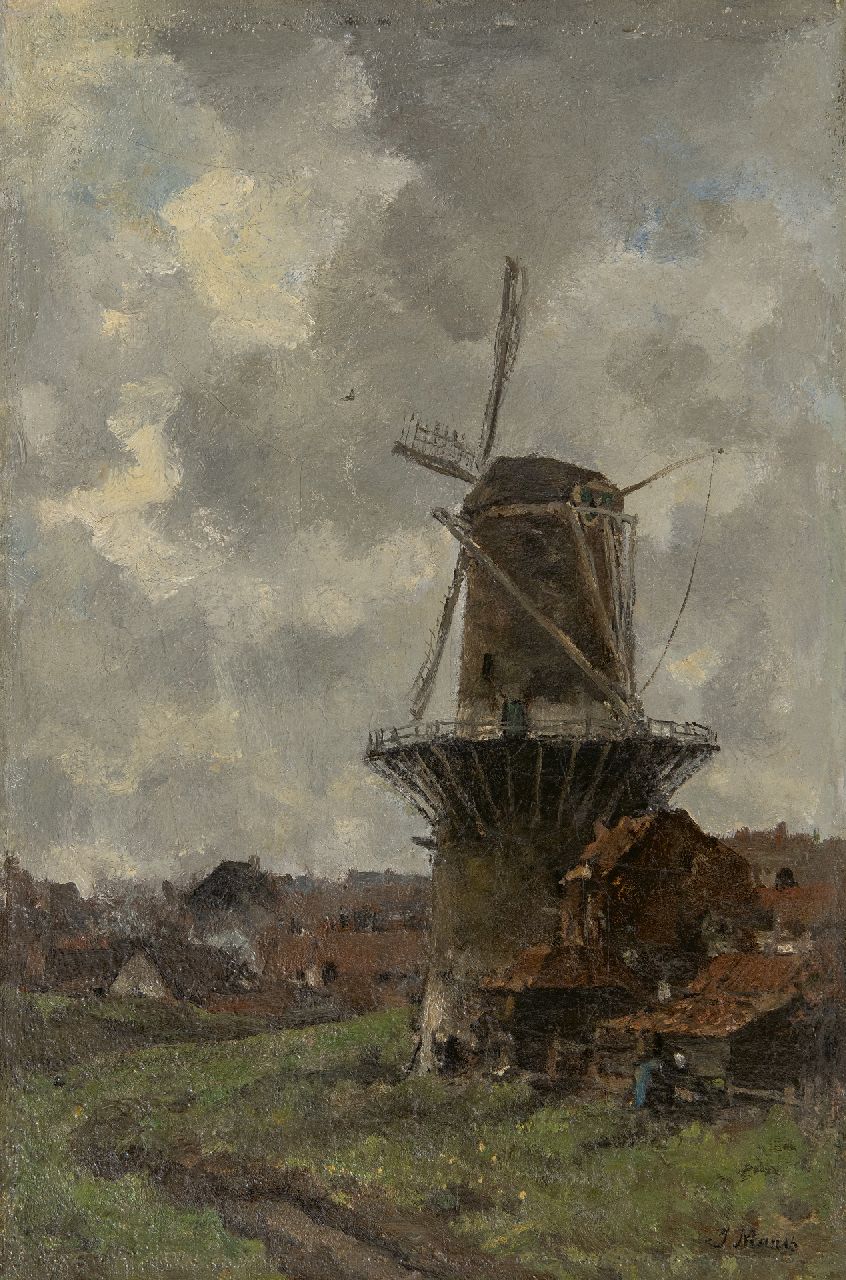 Maris J.H.  | Jacobus Hendricus 'Jacob' Maris, De molen, olieverf op doek 45,6 x 30,4 cm, gesigneerd rechtsonder