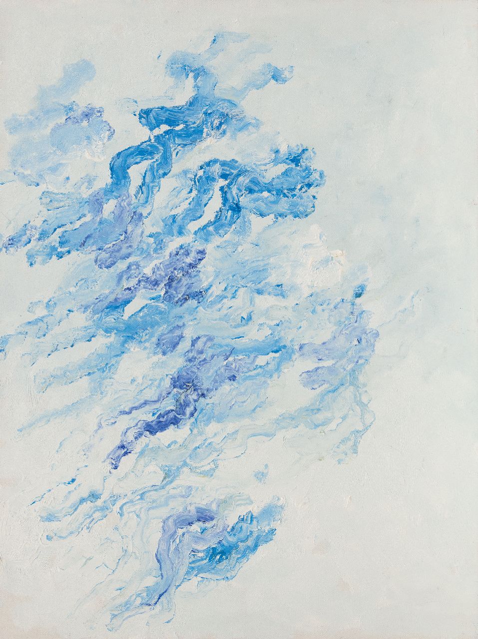 Armando   | Armando | Schilderijen te koop aangeboden | Blau (Blauw), olieverf op doek 79,9 x 60,0 cm, gesigneerd verso en verso gedateerd 12-9-11