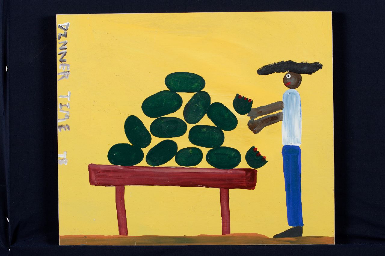 Brown T. | Timothy 'Tim' Brown, Dinner time, acryl op paneel 41,0 x 49,0 cm, gesigneerd m.l. met initialen Brown T. | Timothy 'Tim' Brown, Dinner time, acryl op paneel 41,0 x 49,0 cm, gesigneerd m.l. met initialen