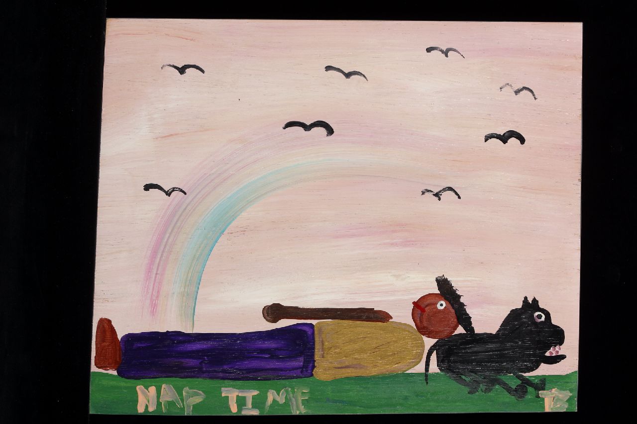 Brown T.  | Timothy 'Tim' Brown, Nap time, acryl op paneel 38,0 x 47,0 cm, gesigneerd rechtsonder met initialen