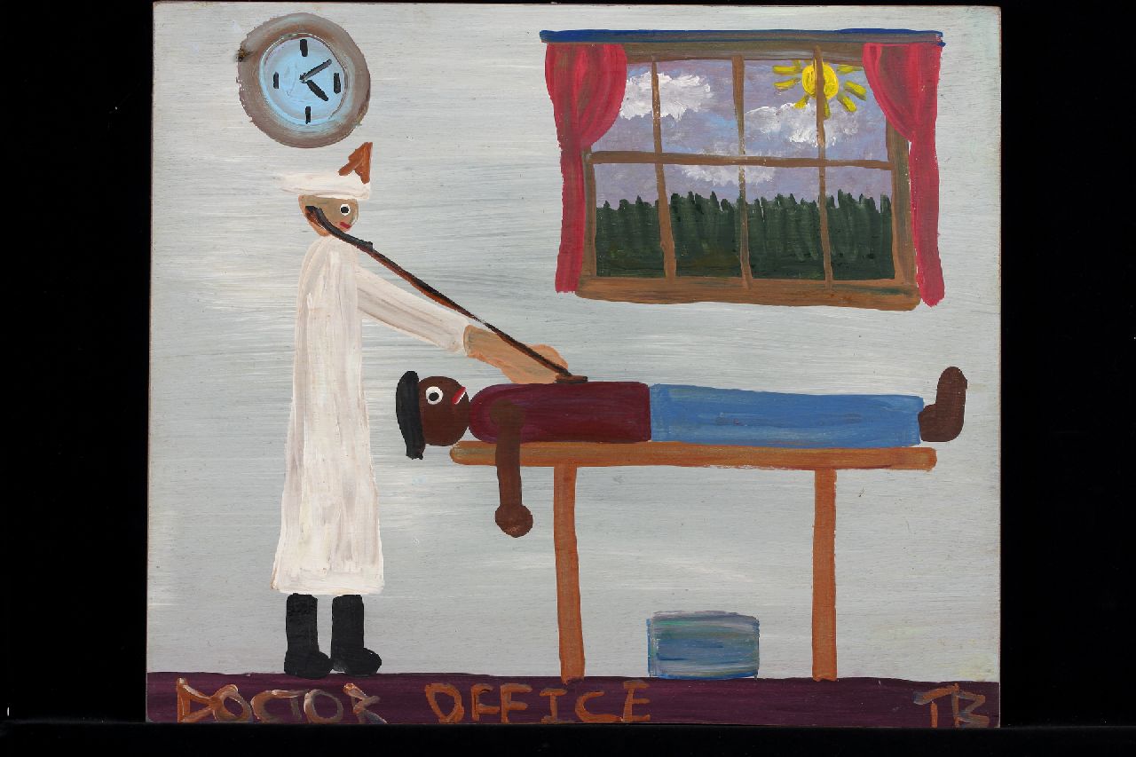 Brown T.  | Timothy 'Tim' Brown, Doctor office, acryl op paneel 43,0 x 51,0 cm, gesigneerd rechtsonder met initialen