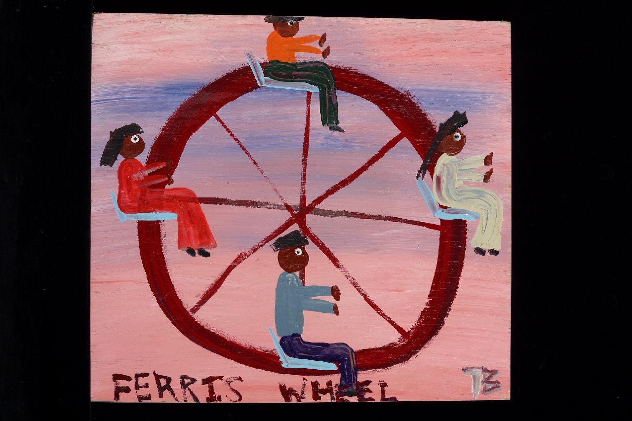 Brown T.  | Timothy 'Tim' Brown | Schilderijen te koop aangeboden | Ferris wheel, acryl op paneel 37,0 x 40,0 cm