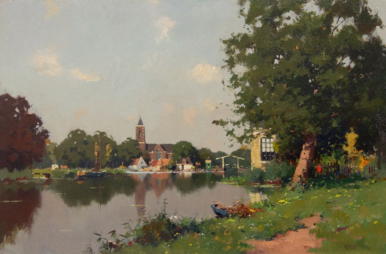 Ligtelijn E.J.  | Evert Jan Ligtelijn | Schilderijen te koop aangeboden | Gezicht op Loenen, olieverf op paneel 39,7 x 59,8 cm, gesigneerd rechtsonder