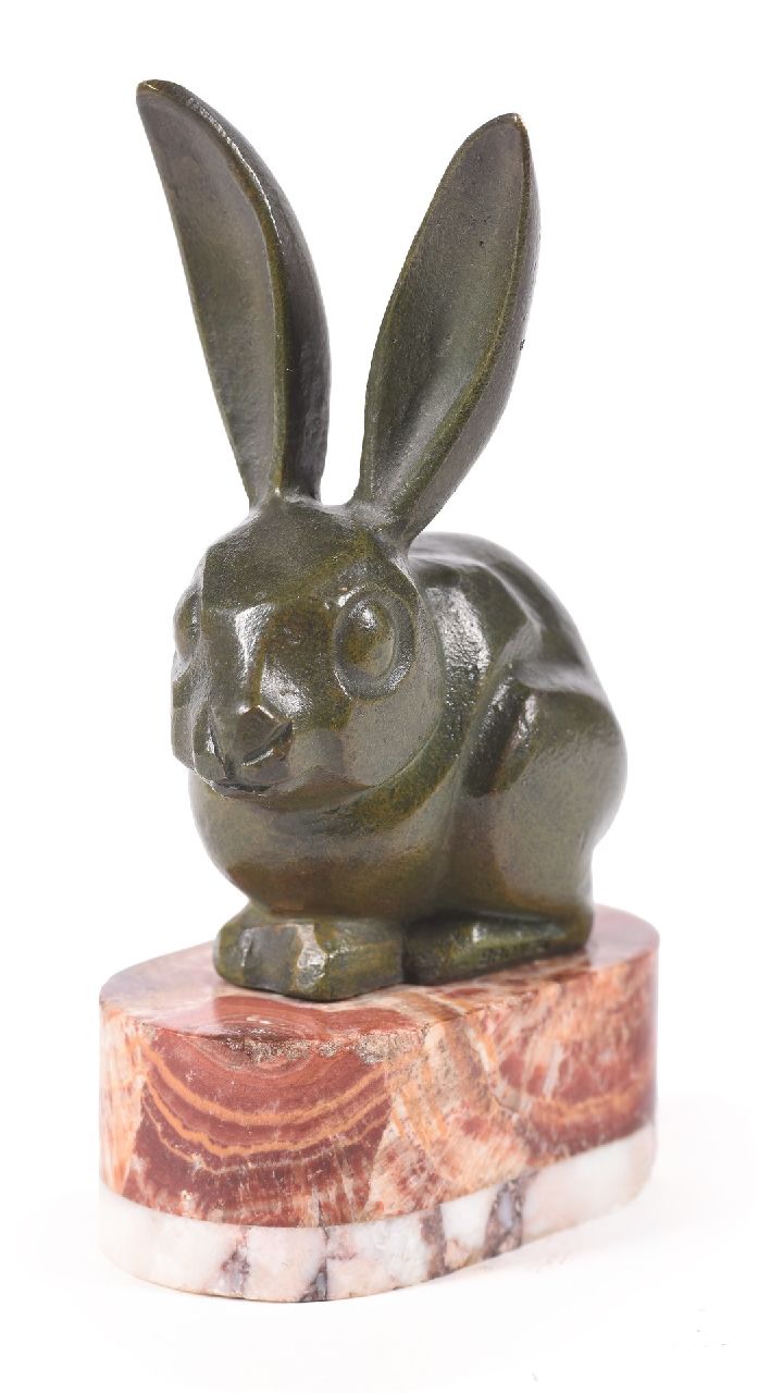 Alfred Jorel | Zittend konijntje, brons, 9,0 cm Alfred Jorel | Zittend konijntje, brons, 9,0 cm