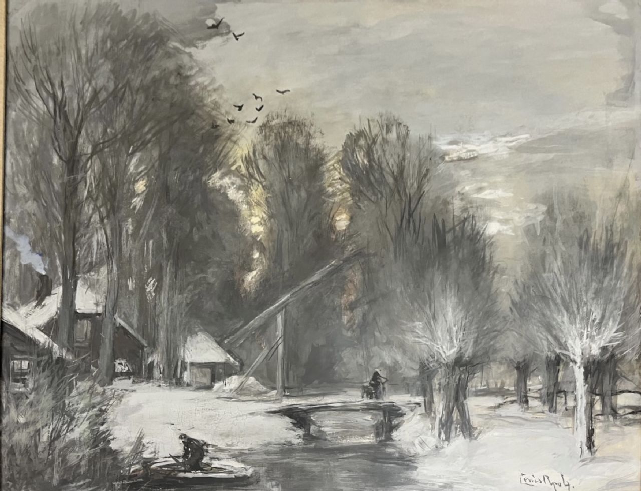 Apol L.F.H. | Lodewijk Franciscus Hendrik 'Louis' Apol | Aquarellen en tekeningen te koop aangeboden | Besneeuwd landschap, gouache op papier 48,0 x 63,0 cm, gesigneerd rechtsonder Apol L.F.H. | Lodewijk Franciscus Hendrik 'Louis' Apol | Aquarellen en tekeningen te koop aangeboden | Besneeuwd landschap, gouache op papier 48,0 x 63,0 cm, gesigneerd rechtsonder