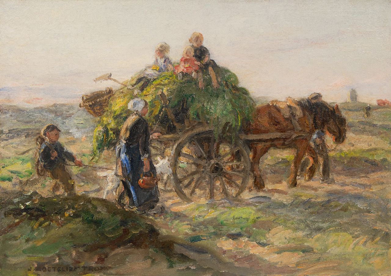 Jan Zoetelief Tromp | Huiswaarts met het gezin, Katwijk, olieverf op doek, 40,2 x 56,5 cm, gesigneerd l.o. en verso Jan Zoetelief Tromp | Huiswaarts met het gezin, Katwijk, olieverf op doek, 40,2 x 56,5 cm, gesigneerd l.o. en verso