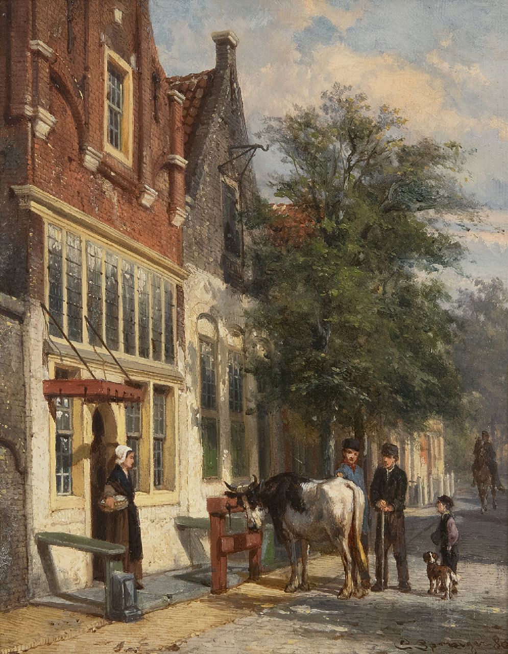 Springer C. | Cornelis Springer | Schilderijen te koop aangeboden | Straatje in Monnickendam, olieverf op paneel 25,1 x 19,8 cm, gesigneerd rechtsonder en gedateerd '80 Springer C. | Cornelis Springer | Schilderijen te koop aangeboden | Straatje in Monnickendam, olieverf op paneel 25,1 x 19,8 cm, gesigneerd rechtsonder en gedateerd '80
