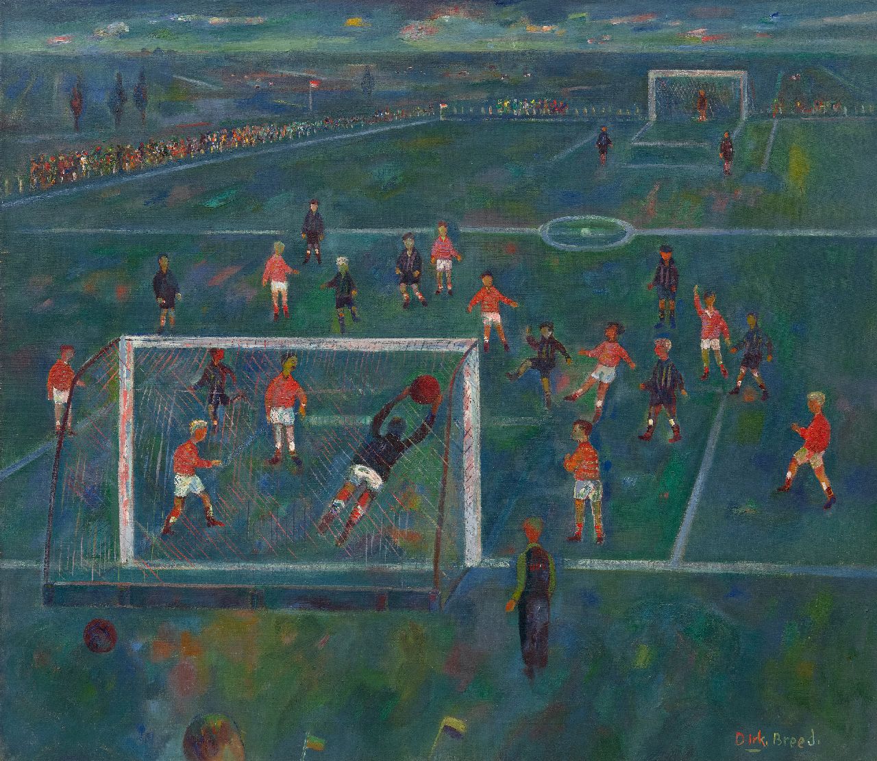 Breed D.C.  | 'Dirk' Cornelis Breed | Schilderijen te koop aangeboden | Voetballers, olieverf op doek 70,0 x 80,2 cm, gesigneerd rechtsonder