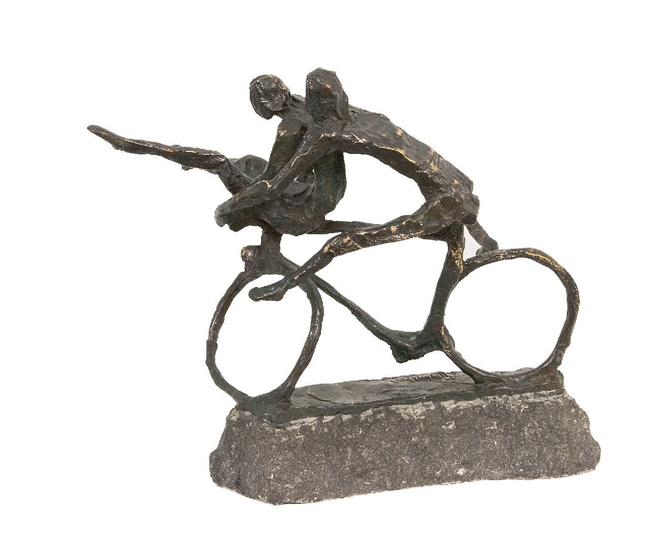 Bakker W.F. | Willem Frederik 'Jits' Bakker | Beelden en objecten te koop aangeboden | Spelende kinderen op een fiets, brons 20,0 x 21,0 cm, gesigneerd op basis Bakker W.F. | Willem Frederik 'Jits' Bakker | Beelden en objecten te koop aangeboden | Spelende kinderen op een fiets, brons 20,0 x 21,0 cm, gesigneerd op basis