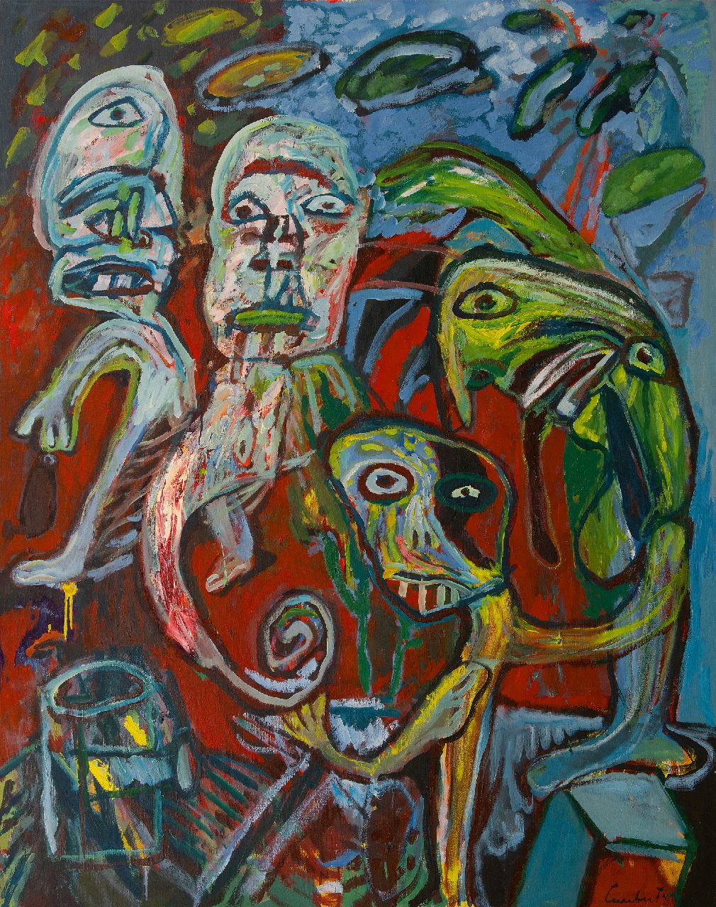 Lucebert (Lubertus Jacobus Swaanswijk) | Lucebert (Lubertus Jacobus Swaanswijk) | Schilderijen te koop aangeboden | In het honinghuis, olieverf op doek 145,2 x 114,8 cm, gesigneerd rechtsonder en gedateerd '89 Lucebert (Lubertus Jacobus Swaanswijk) | Lucebert (Lubertus Jacobus Swaanswijk) | Schilderijen te koop aangeboden | In het honinghuis, olieverf op doek 145,2 x 114,8 cm, gesigneerd rechtsonder en gedateerd '89