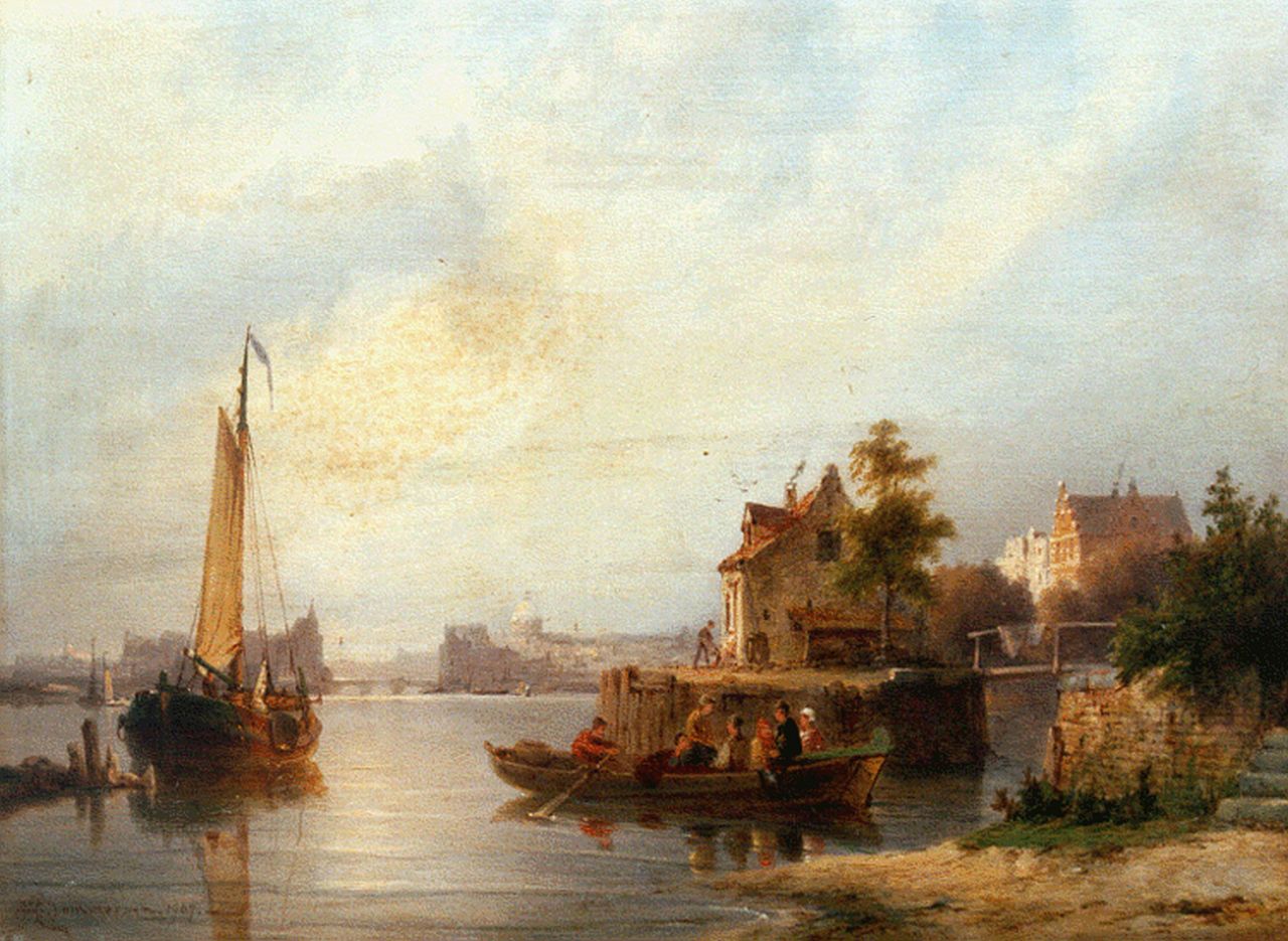 Dommershuijzen P.C.  | Pieter Cornelis Dommershuijzen, De Zandhoek, Amsterdam, olieverf op paneel 30,1 x 40,3 cm, gesigneerd linksonder en gedateerd 1907