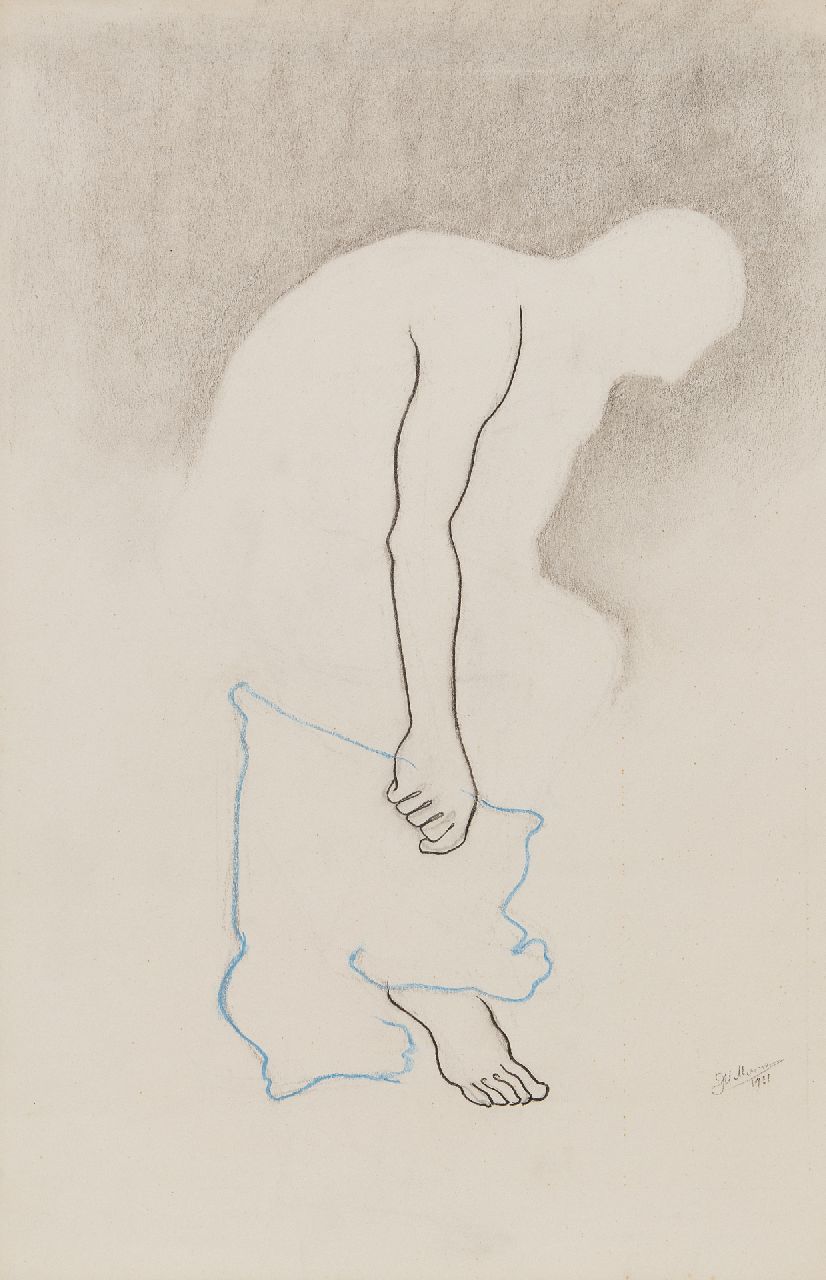 Joop Moesman | Zonder titel, houtskool en krijt op papier, 56,0 x 37,6 cm, gesigneerd r.o. en gedateerd 1931