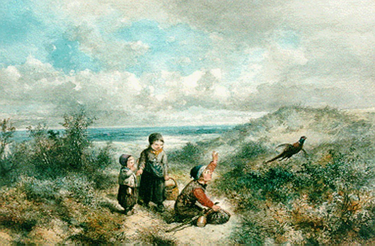 Kate J.M.H. ten | Johan 'Mari' Henri ten Kate, Kinderen in de duinen, aquarel op papier 34,5 x 50,0 cm, gesigneerd rechtsonder