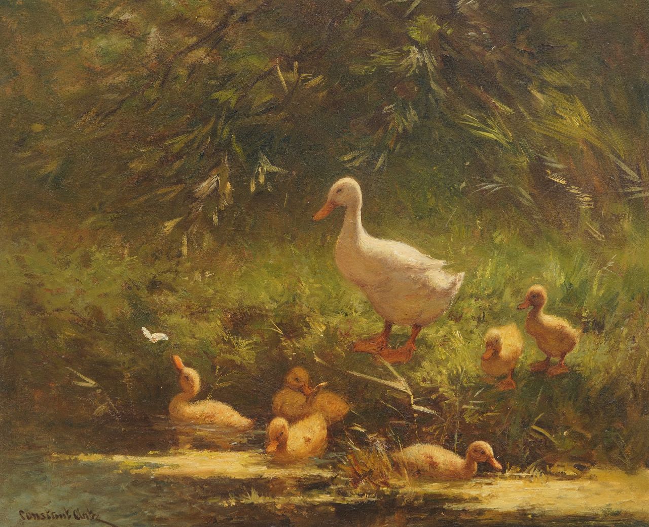 Artz C.D.L. | 'Constant' David Ludovic Artz | Schilderijen te koop aangeboden | Leren zwemmen, olieverf op paneel 40,1 x 50,0 cm, gesigneerd linksonder Artz C.D.L. | 'Constant' David Ludovic Artz | Schilderijen te koop aangeboden | Leren zwemmen, olieverf op paneel 40,1 x 50,0 cm, gesigneerd linksonder