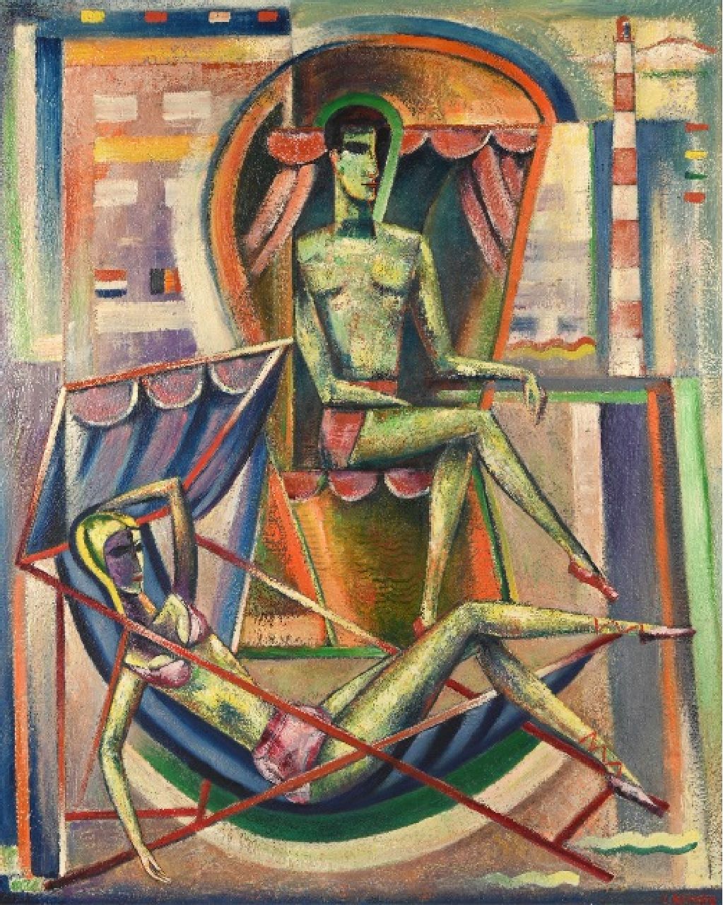 Reimond Kimpe | Op het strand, olieverf op doek, 104,5 x 84,0 cm, gesigneerd r.o. en te dateren 1955
