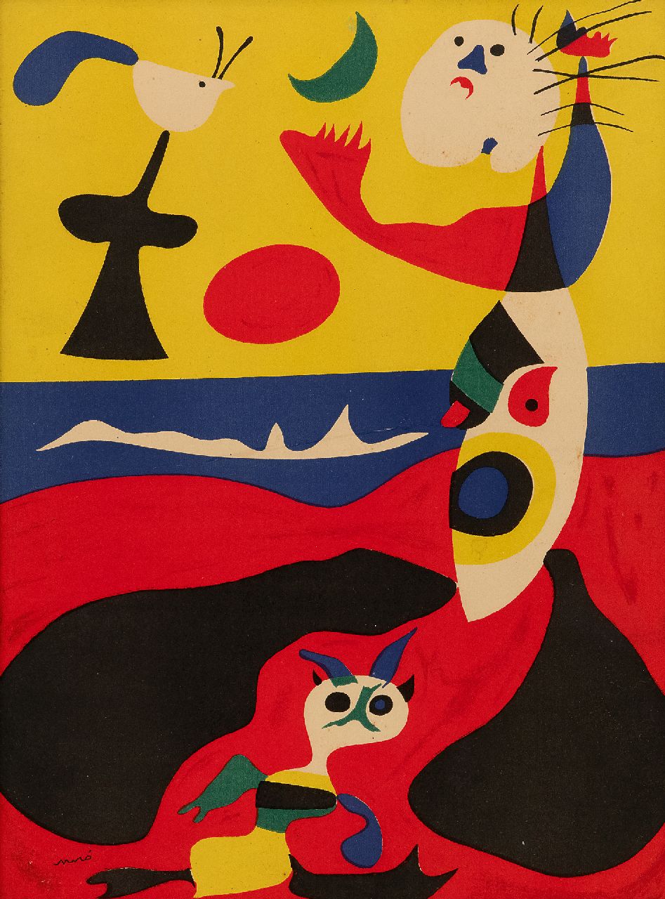 Miró (Joan Miró i Ferrà) J. | Joan Miró (Joan Miró i Ferrà) | te koop aangeboden | L'été (Illustratie uit het Franse kunsttijdschrift Verve, 3, 1938), pochoir op paper 35,6 x 26,2 cm, gesigneerd linksonder (in de steen) en verso gedateerd 'Mars' 1938 Miró (Joan Miró i Ferrà) J. | Joan Miró (Joan Miró i Ferrà) | te koop aangeboden | L'été (Illustratie uit het Franse kunsttijdschrift Verve, 3, 1938), pochoir op paper 35,6 x 26,2 cm, gesigneerd linksonder (in de steen) en verso gedateerd 'Mars' 1938