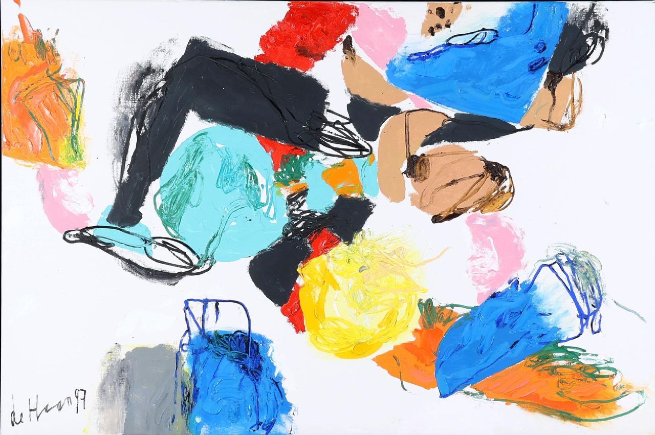 Haan J. de | Jurjen de Haan | Schilderijen te koop aangeboden | Panta Rhei 9, olieverf op doek 100,0 x 150,0 cm, gesigneerd linksonder en gedateerd '97 Haan J. de | Jurjen de Haan | Schilderijen te koop aangeboden | Panta Rhei 9, olieverf op doek 100,0 x 150,0 cm, gesigneerd linksonder en gedateerd '97