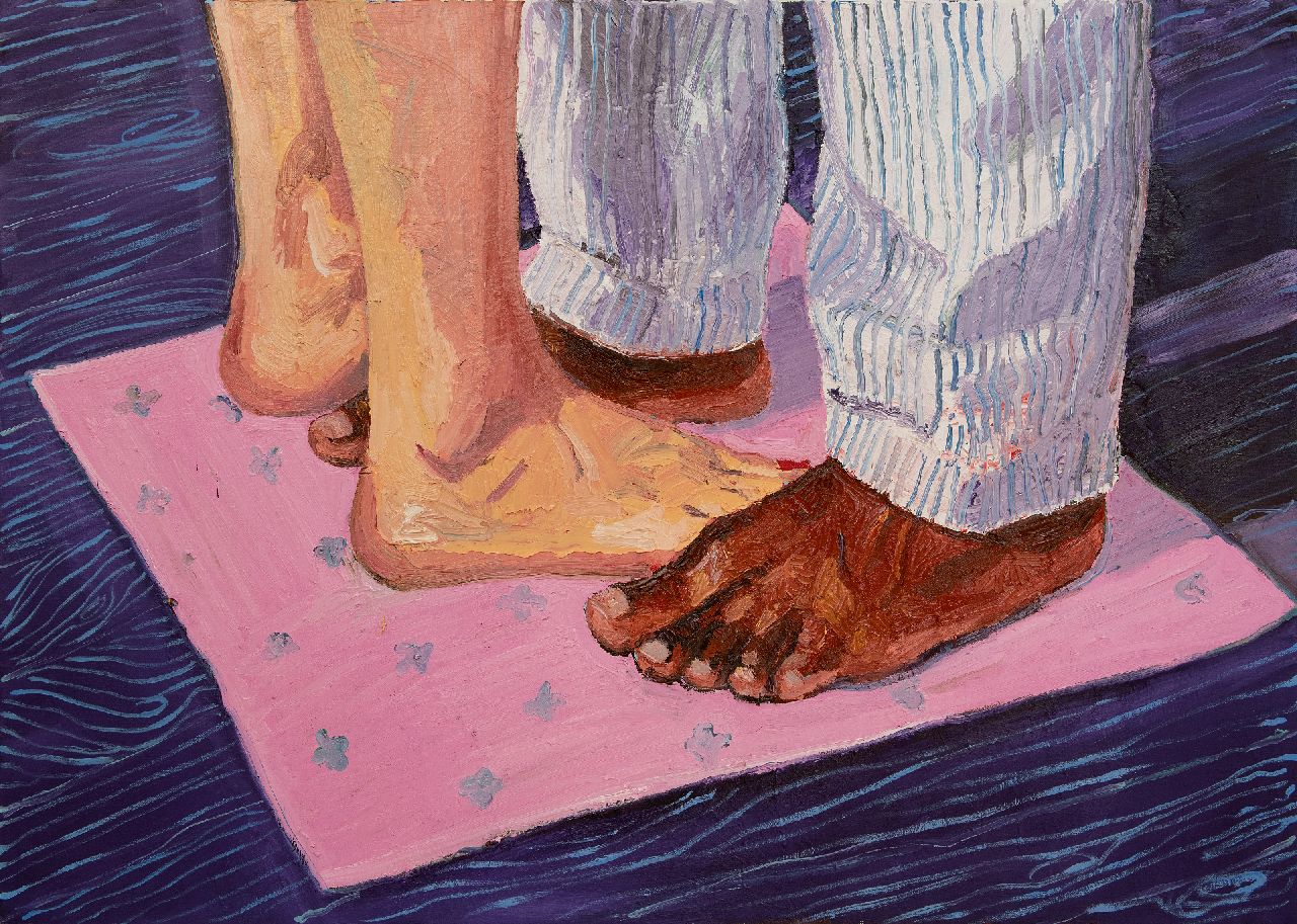 Blaaker C.H. | Carlos Henny Blaaker | Schilderijen te koop aangeboden | Badmatje, olieverf op doek 100,0 x 140,0 cm Blaaker C.H. | Carlos Henny Blaaker | Schilderijen te koop aangeboden | Badmatje, olieverf op doek 100,0 x 140,0 cm