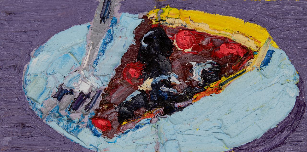 Blaaker C.H. | Carlos Henny Blaaker | Schilderijen te koop aangeboden | Taartje, olieverf op doek 26,0 x 51,0 cm Blaaker C.H. | Carlos Henny Blaaker | Schilderijen te koop aangeboden | Taartje, olieverf op doek 26,0 x 51,0 cm