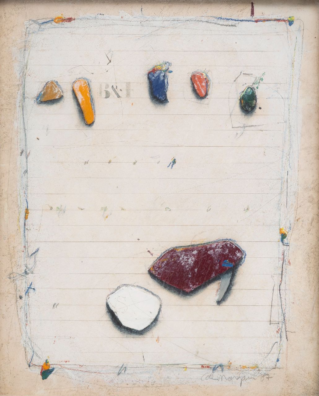 Morgan C.  | Cole Morgan |  te koop aangeboden | CLXXI, gemengde techniek 21,0 x 26,0 cm, gesigneerd rechtsonder en gedateerd 1987