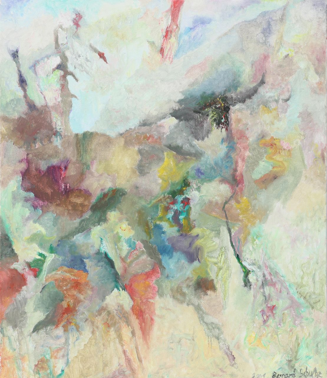 Schultze B.  | Bernard Schultze | Schilderijen te koop aangeboden | Vorahnung (Voorgevoel), olieverf op doek 140,0 x 120,0 cm, gesigneerd rechtsonder en gedateerd 2001