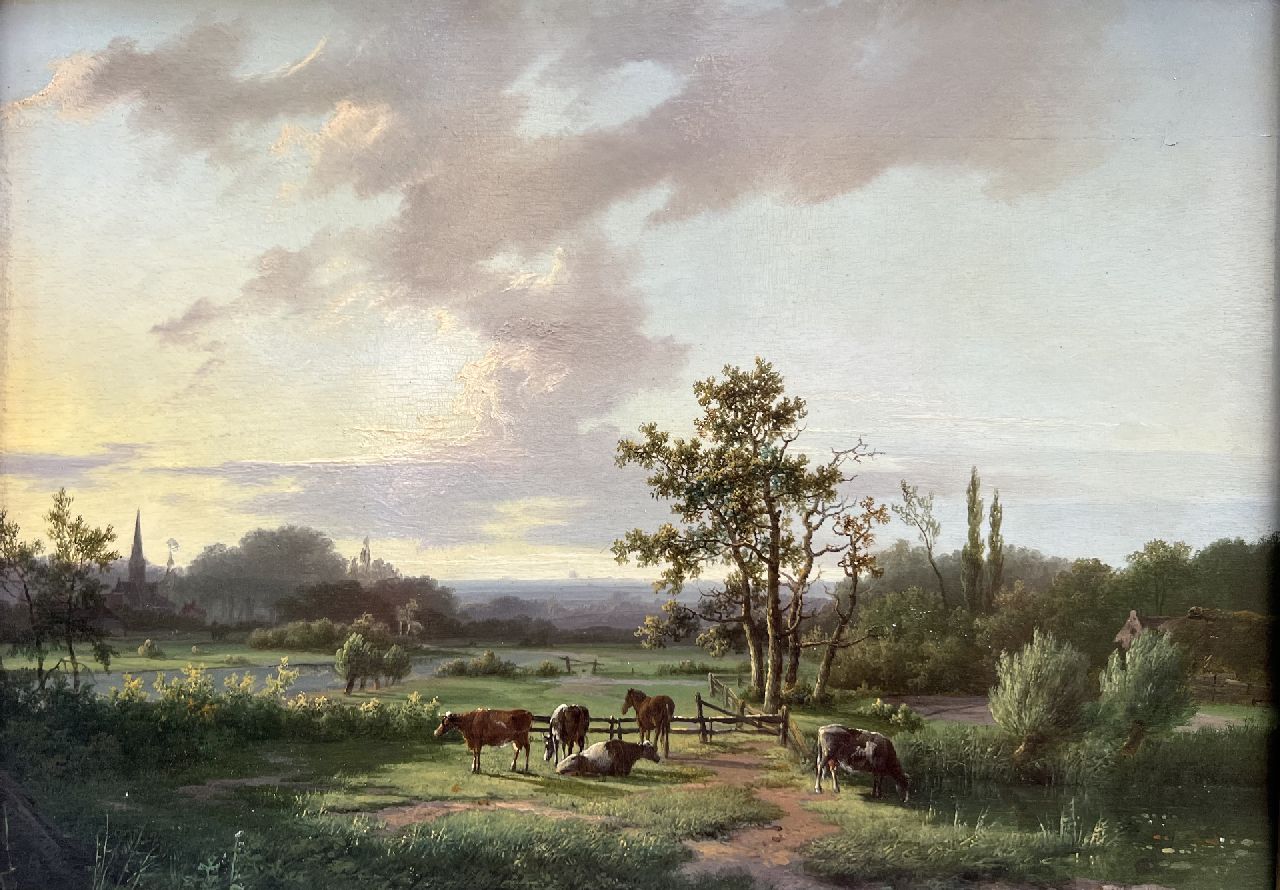 Koekkoek I M.A. | Marinus Adrianus Koekkoek I | Schilderijen te koop aangeboden | Weids zomerlandschap met vee i.o., olieverf op paneel 25,3 x 34,6 cm Koekkoek I M.A. | Marinus Adrianus Koekkoek I | Schilderijen te koop aangeboden | Weids zomerlandschap met vee i.o., olieverf op paneel 25,3 x 34,6 cm