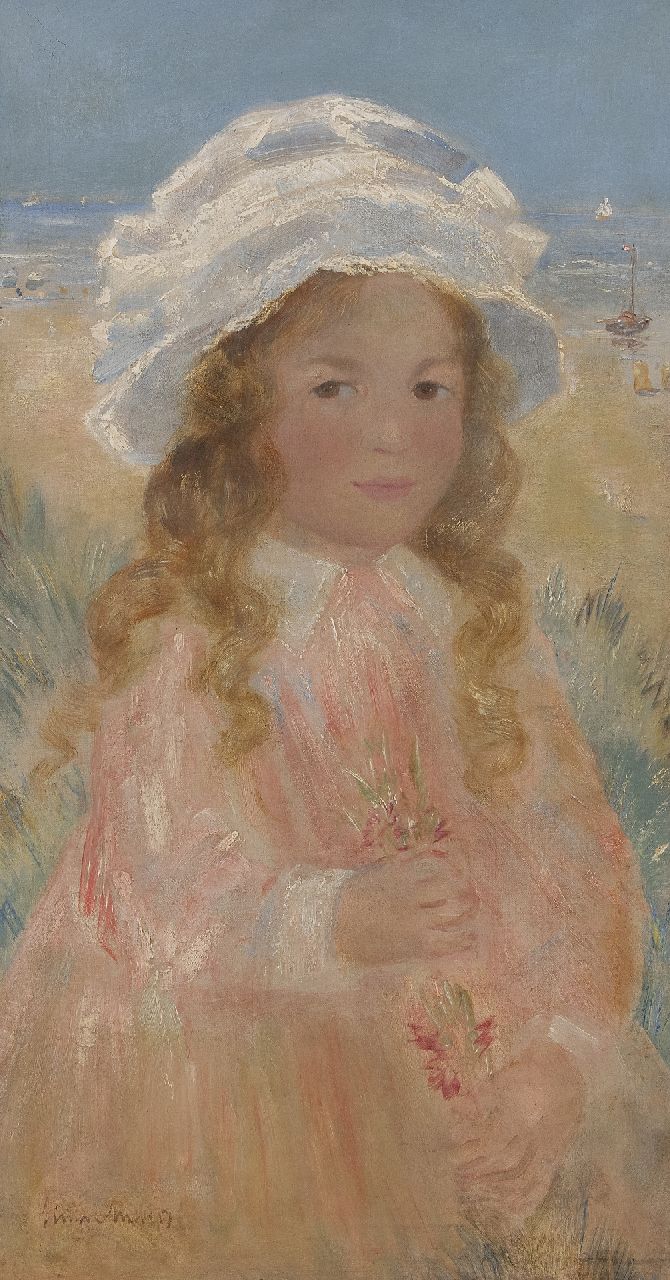 Simon Maris | Meisje in de duinen, olieverf op doek, 73,3 x 39,3 cm, gesigneerd l.o. Simon Maris | Meisje in de duinen, olieverf op doek, 73,3 x 39,3 cm, gesigneerd l.o.
