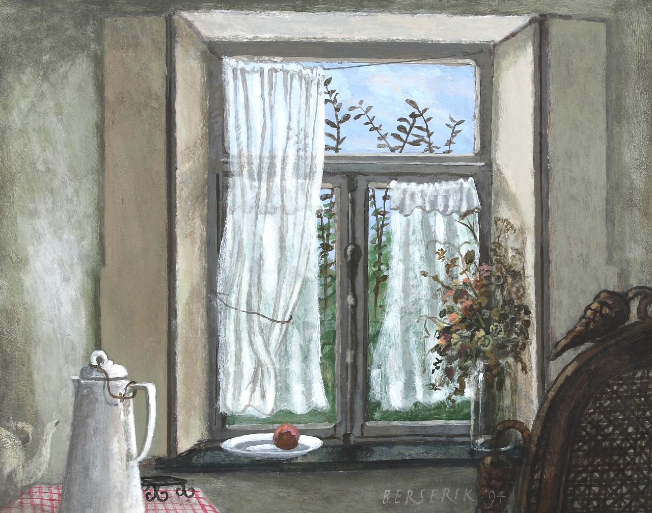 Berserik H.  | Hermanus 'Herman' Berserik | Schilderijen te koop aangeboden | Voorjaar buiten, acryl op paneel 29,5 x 37,0 cm, gesigneerd rechtsonder en gedateerd '94