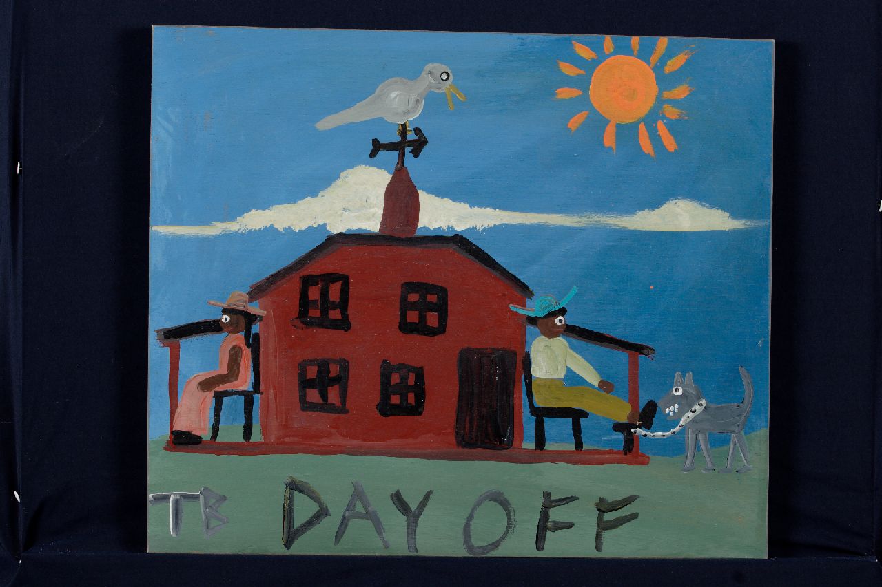Brown T. | Timothy 'Tim' Brown, Day off, acryl op paneel 43,0 x 50,0 cm, gesigneerd linksonder met initialen en ca 1995 Brown T. | Timothy 'Tim' Brown, Day off, acryl op paneel 43,0 x 50,0 cm, gesigneerd linksonder met initialen en ca 1995