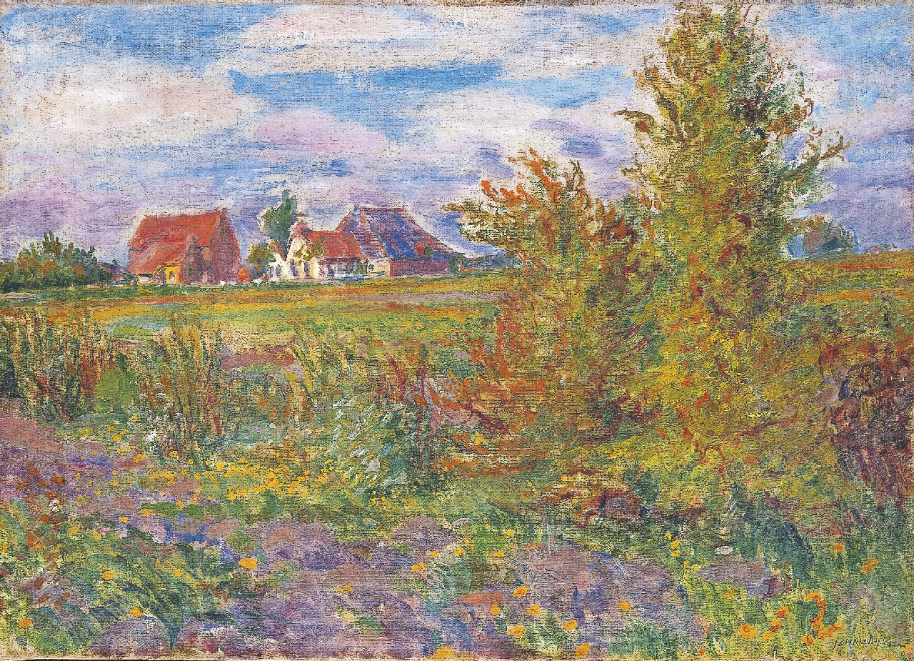 Dijkstra J. | Johannes 'Johan' Dijkstra | Schilderijen te koop aangeboden | Boerderij in Gronings landschap, olieverf op doek 50,7 x 70,6 cm, gesigneerd rechtsonder Dijkstra J. | Johannes 'Johan' Dijkstra | Schilderijen te koop aangeboden | Boerderij in Gronings landschap, olieverf op doek 50,7 x 70,6 cm, gesigneerd rechtsonder