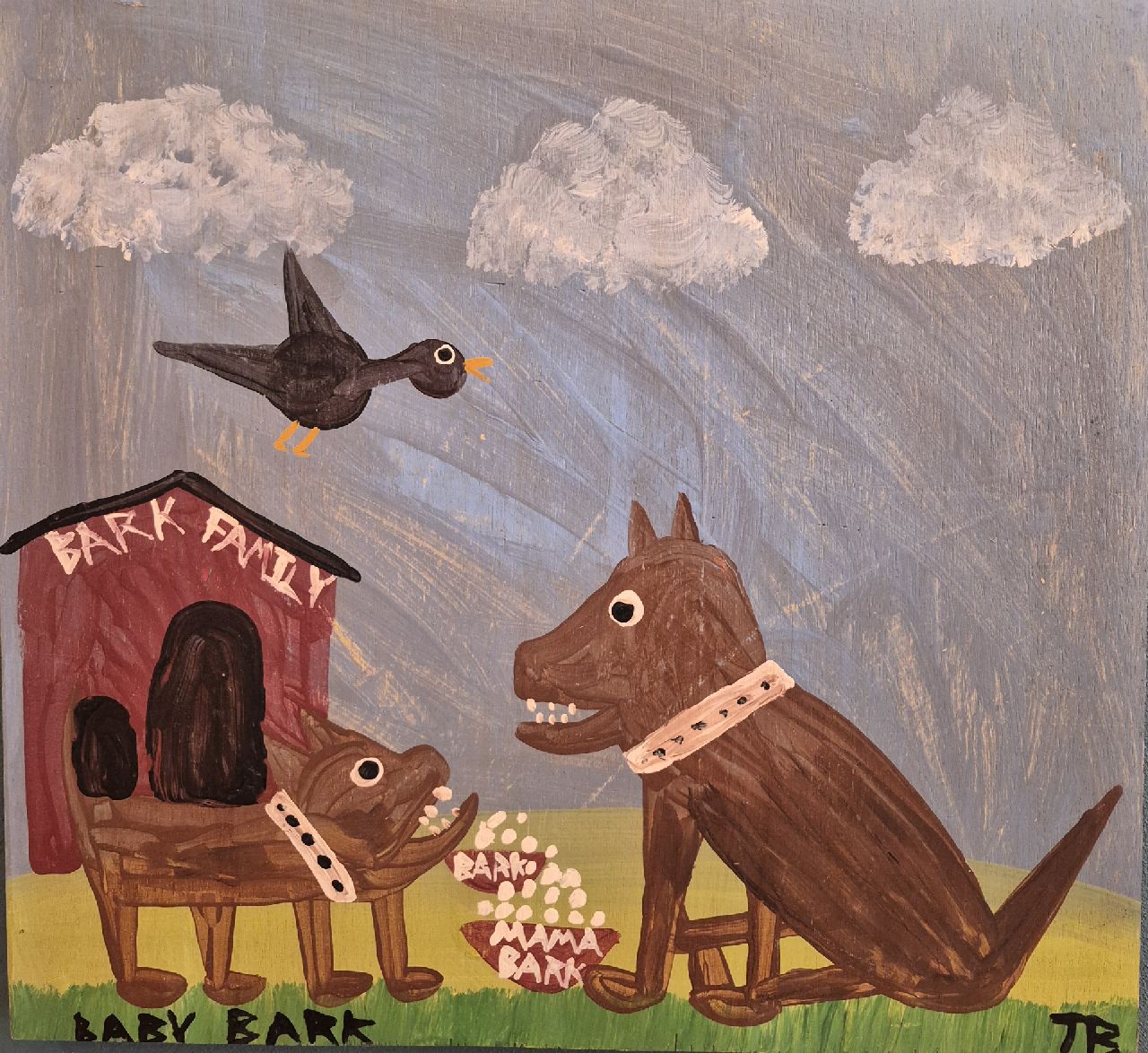 Brown T. | Timothy 'Tim' Brown | Schilderijen te koop aangeboden | Baby Bark, olieverf op paneel 43,8 x 47,2 cm, gesigneerd rechtsonder Brown T. | Timothy 'Tim' Brown | Schilderijen te koop aangeboden | Baby Bark, olieverf op paneel 43,8 x 47,2 cm, gesigneerd rechtsonder